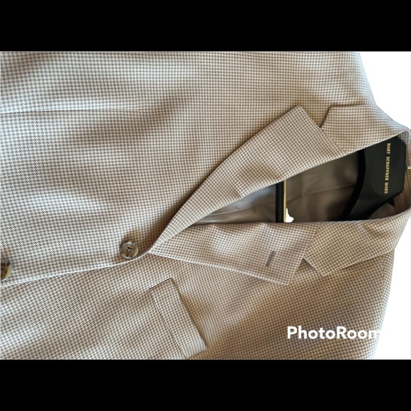 Jack Victor - Like new cream with beige checks blazer. Three button. - Picture 3 of 5